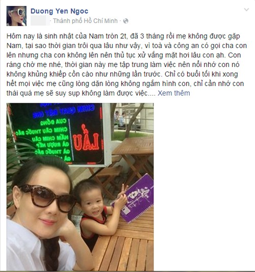 Sau scandal Duong Yen Ngoc 3 thang chua duoc gap con-Hinh-2